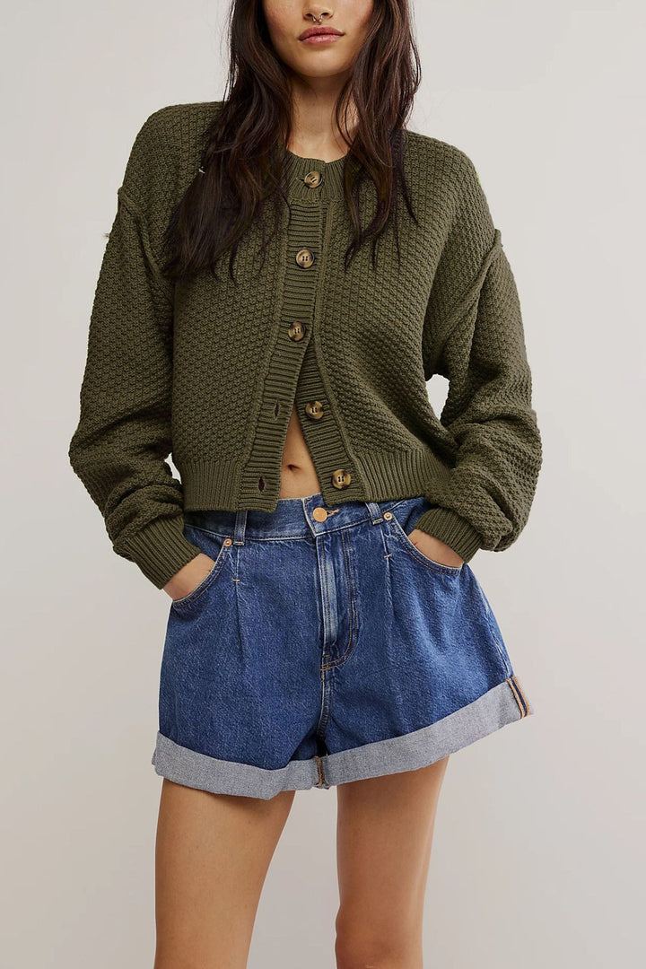 Button Relax Cardigan Mid Weight Options N5A140