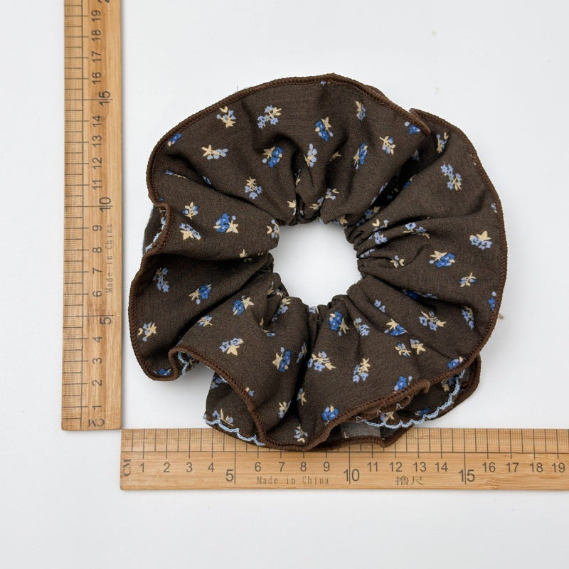 Womens Vintage Floral Ruffle Scrunchie N6K011