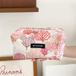 Load image into Gallery viewer, Womens Floral Corduroy Cosmetic Bag N6K117