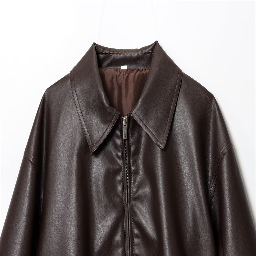 Fashion Faux Leather Jacket Women Multiple Colors N5A409
