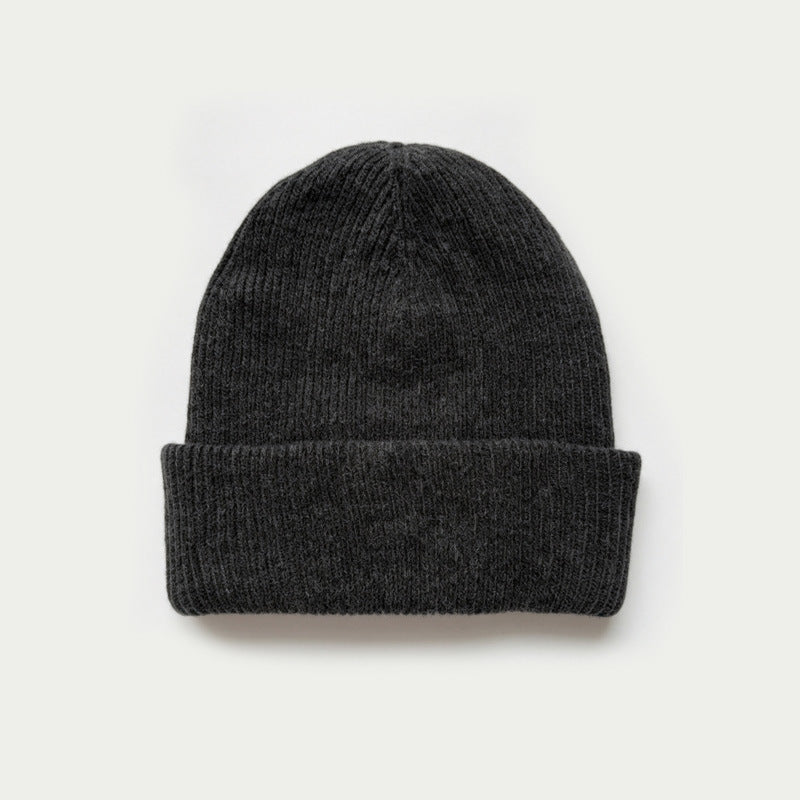 Double Layer Oversized Pure Wool Knit Beanie Women N6H211