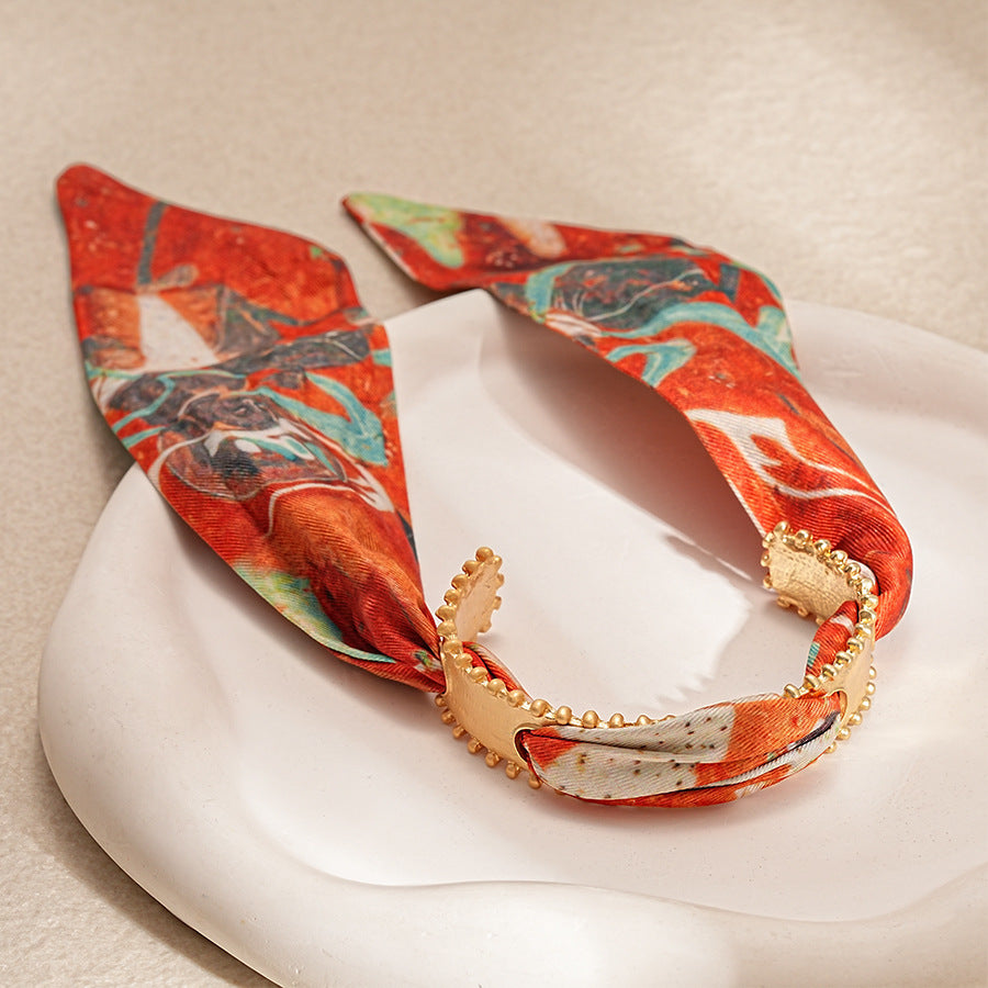 Ribbon Bangle Alloy Electroplated Pierced Openwork S5P096