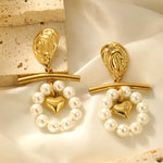 Load image into Gallery viewer, 3D Heart Studs Steel Gold Plated Mirror-Finished S5P176
