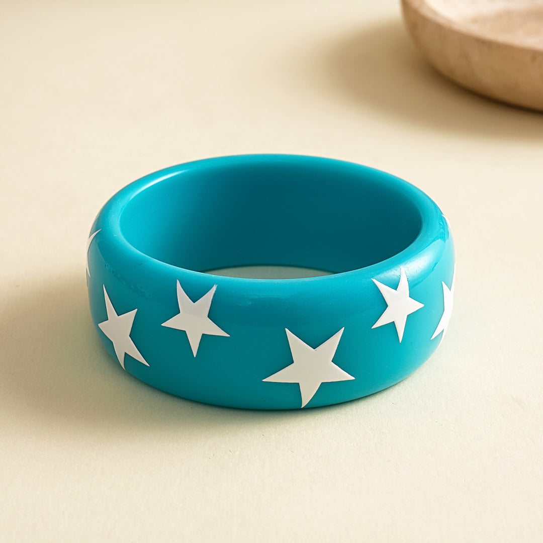 Womens Polka Dot Star Print Resin Bracelet N6K136