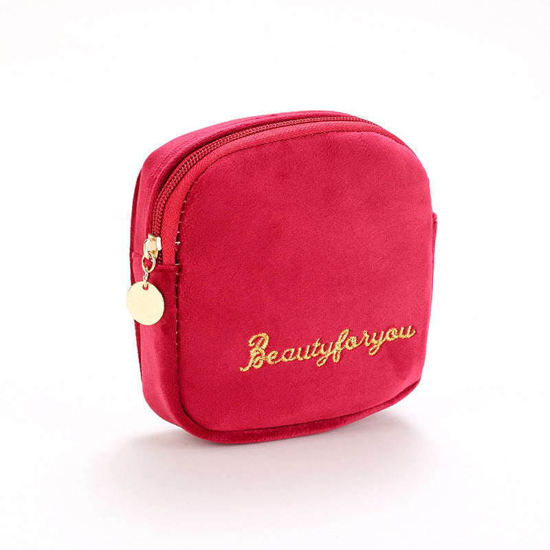 Velvet Cosmetic Pouch Large Capacity Makeup Bag N6A232