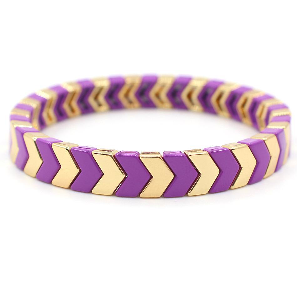 Arrow Beads Bracelet Tribal Enamel Elastic Adjustable S5P049