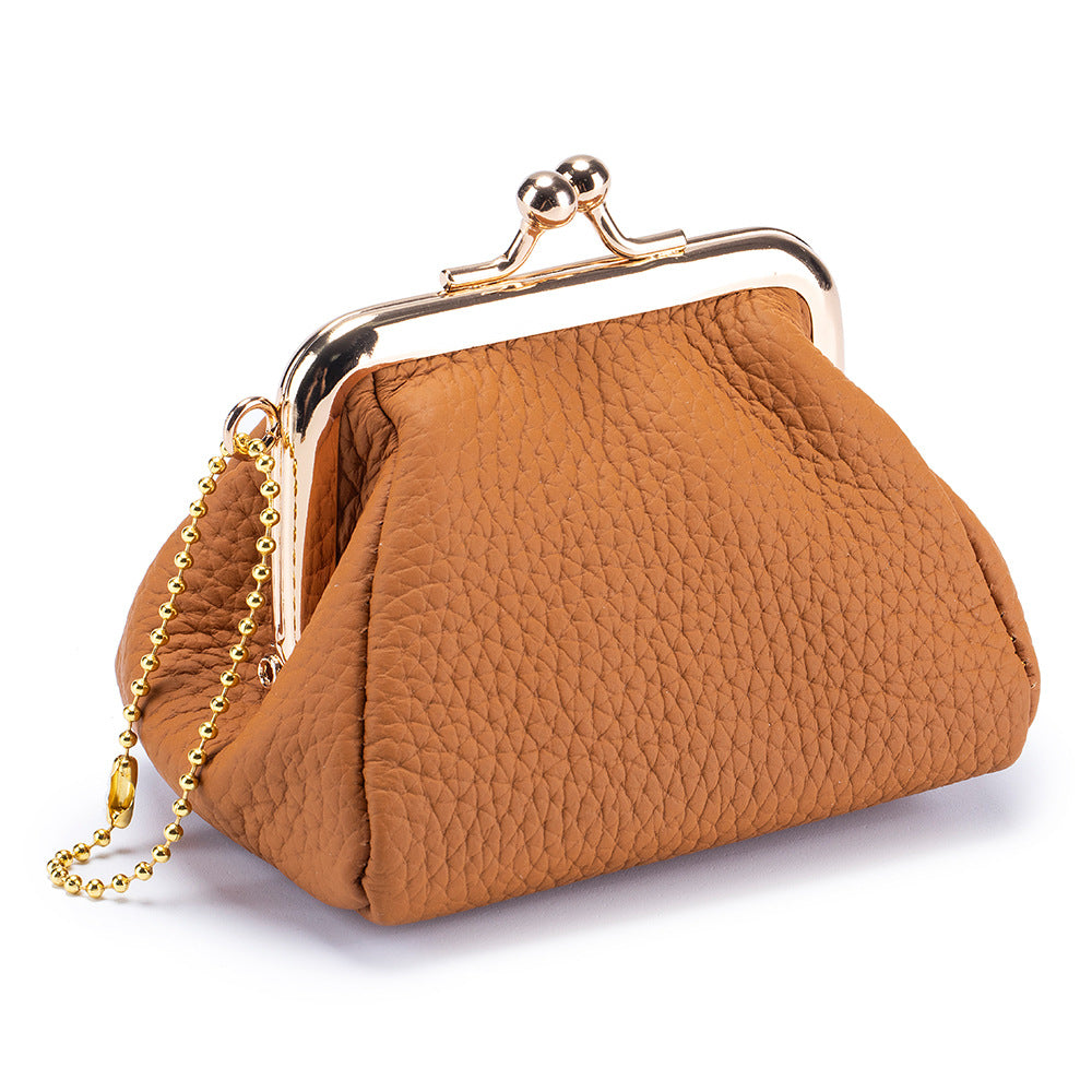 Genuine Leather Mini Frame Purse Coin Pouch Women N6B195