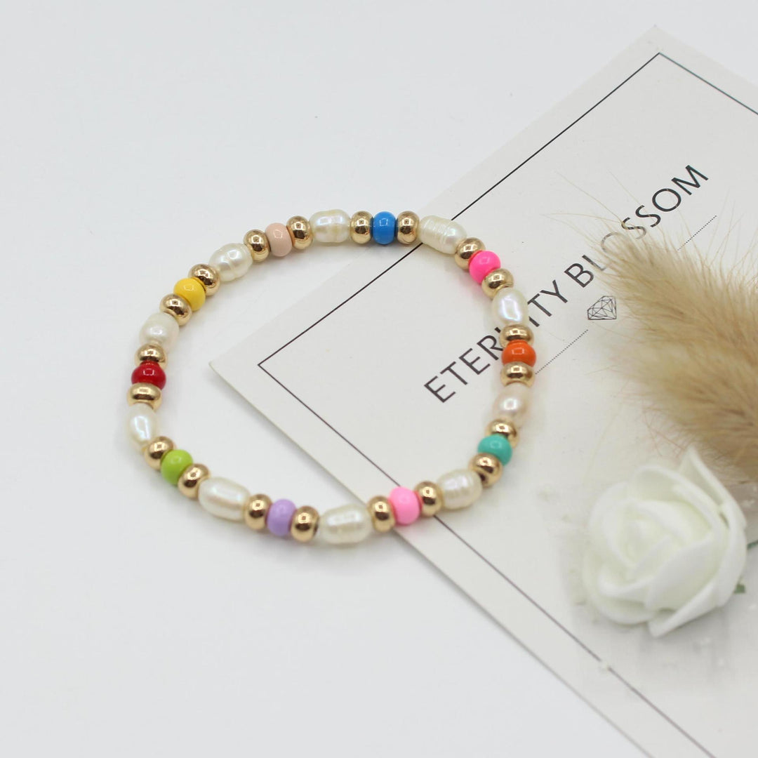 Ombré Pearl Bead Bracelet Enamel Gradient S5P040