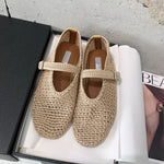 Load image into Gallery viewer, Handwoven Ballet Mary Jane Flat Shoes Women Leather N6G244