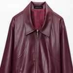 Load image into Gallery viewer, Solid Wine Notch Jacket Mid Heavy Short N5Z816