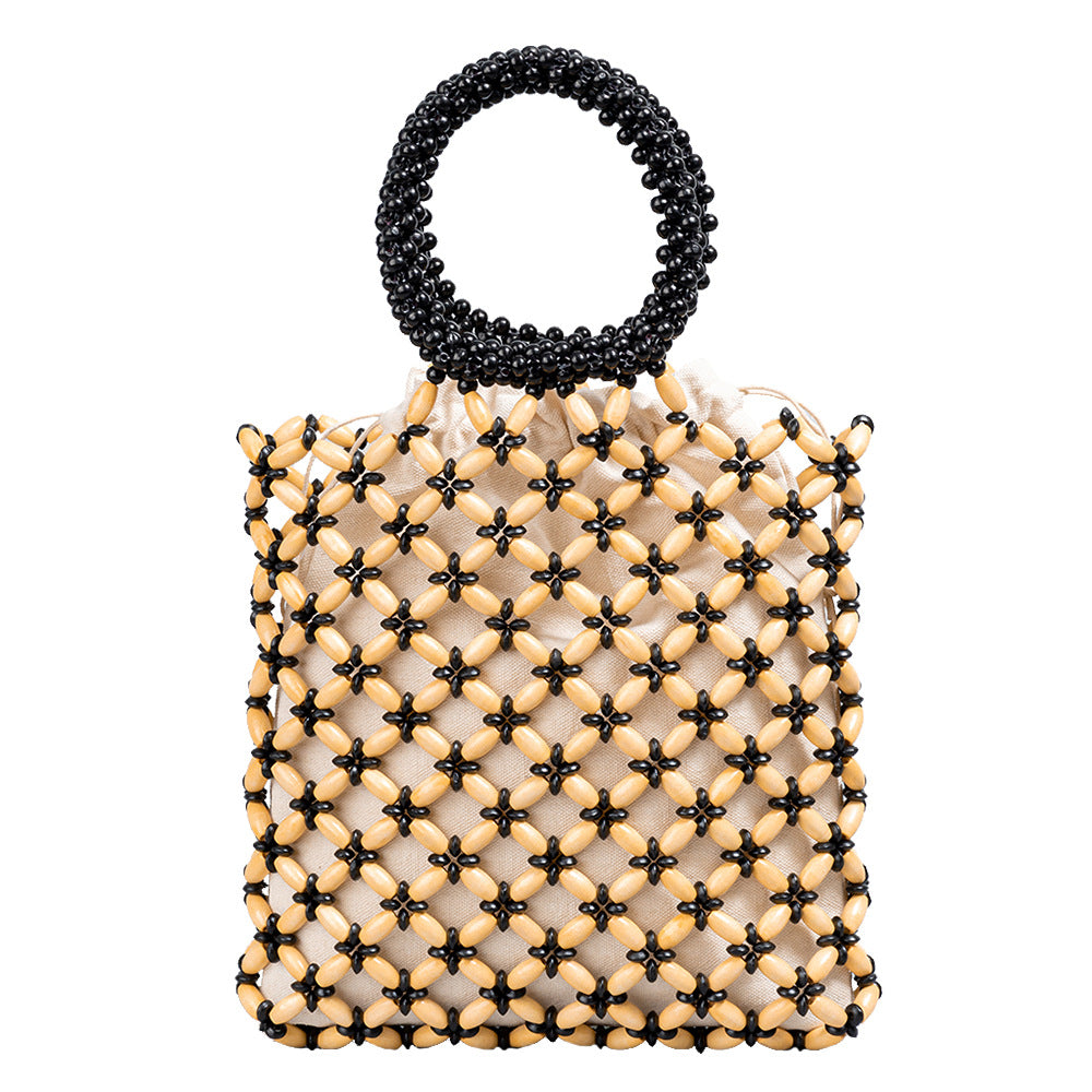 Handwoven Maple Hollow Bead Tote Beach Women S5P967