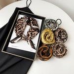 Load image into Gallery viewer, Pleated Leopard Paisley Satin Scarf 70cm Square N6G225