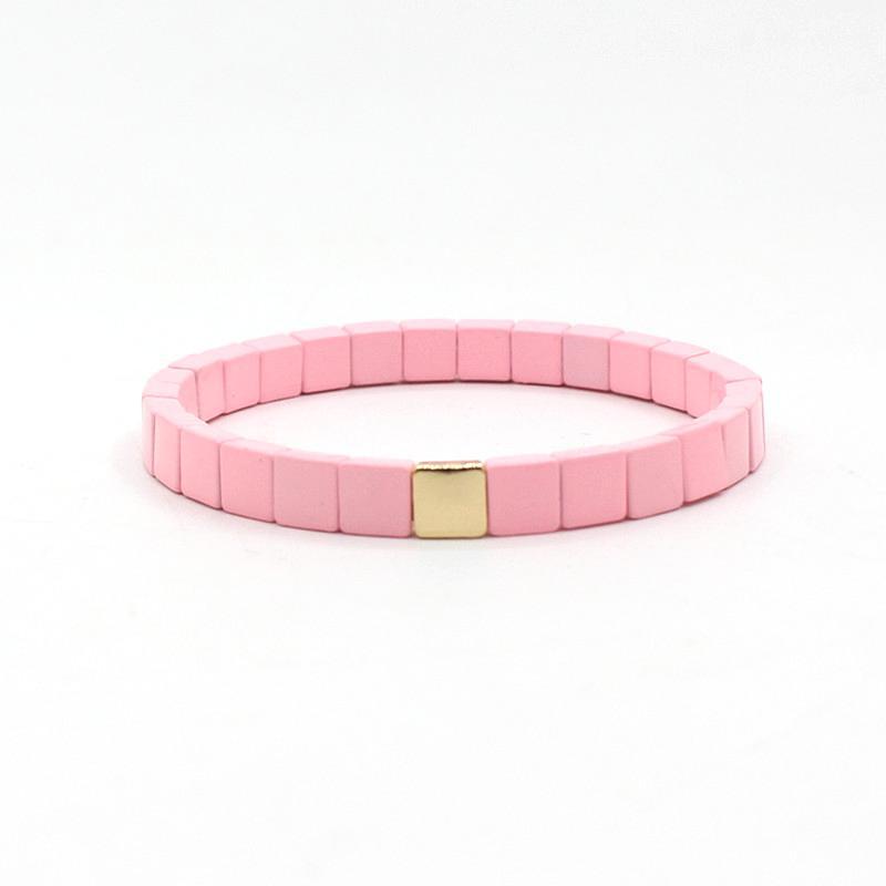 Bohemian Tile Bracelet Steel Enameled Plated S5P144