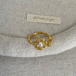 Load image into Gallery viewer, Textured Hollow Flower Pearl Ring Women Fashion N6H167