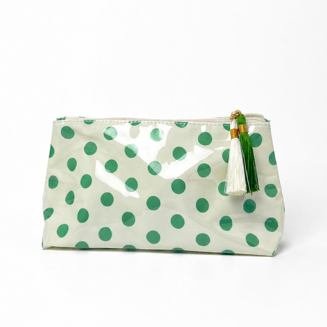 Unisex Waterproof Color-Block Polka Dot PVC Cosmetic Bag N6J248