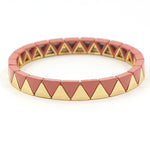 Load image into Gallery viewer, Rainbow Triangles Bracelet Modular Gold Enamel S5P050