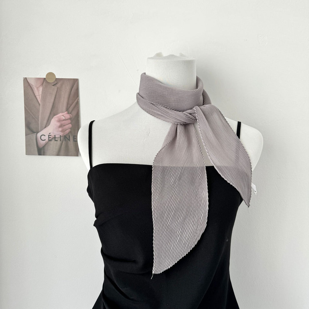 Crinkle Scarf Multi Way Hair Neck Bag Tie Solid Color M5A323