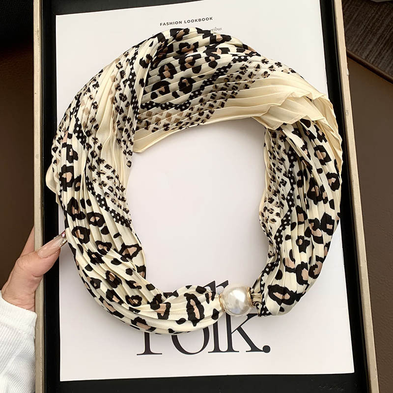Magnetic Pearl Long Scarf Neck Warmer Women N6H112