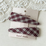 Load image into Gallery viewer, Plaid Fabric Triangle Hair Clips Women S5P759