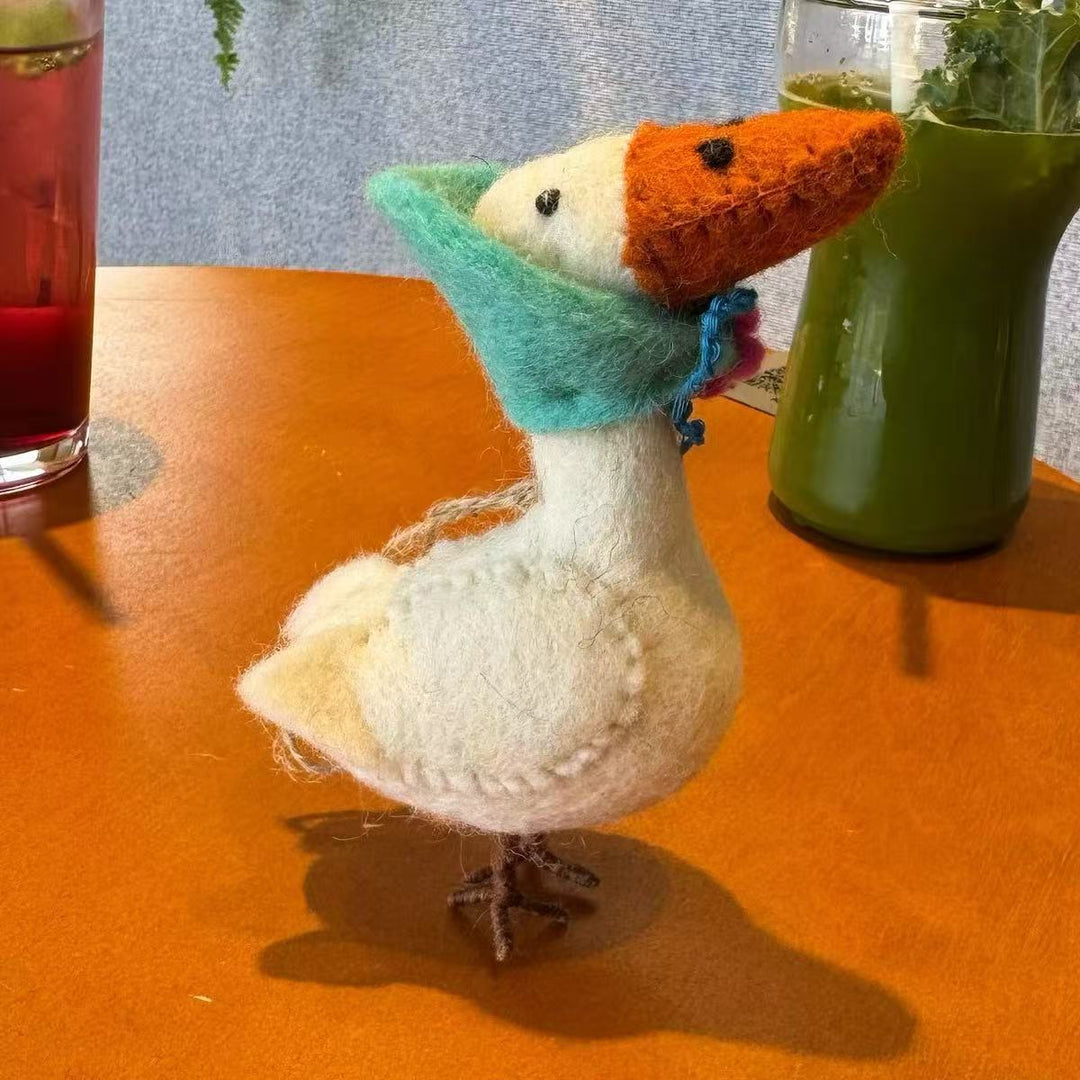 Nepal Handmade Wool Felt Goose Mom Keychain Bag Charm N6G028