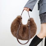 Load image into Gallery viewer, Women's Plush Crescent Shoulder Bag N6J117