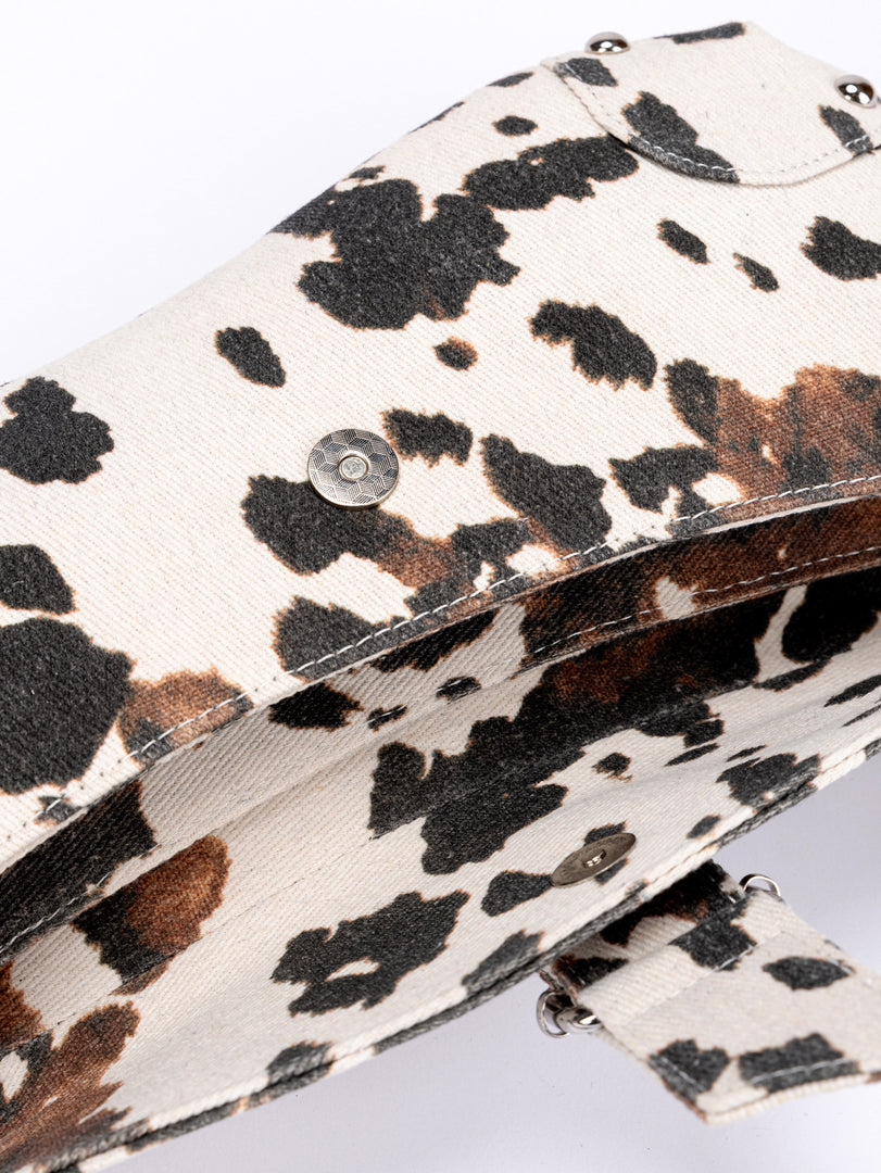 Cow Print Asymmetric Shoulder Bag Women N6C310