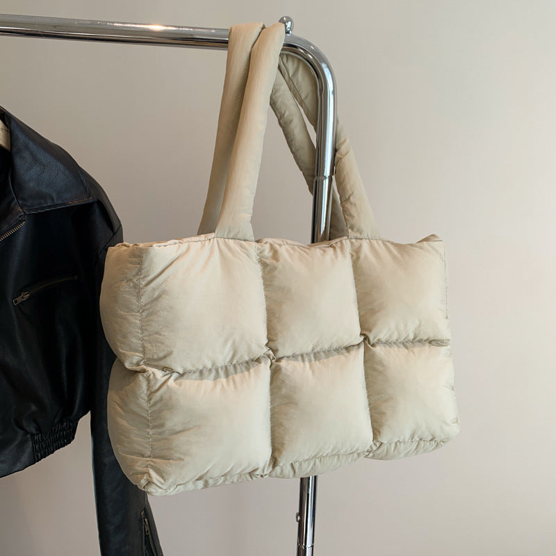 Women's Padded Nylon Quilted Tote Bag N6J216