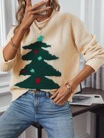 Load image into Gallery viewer, Christmas Tree Knit Sweater Women Round Neck Loose N6H262