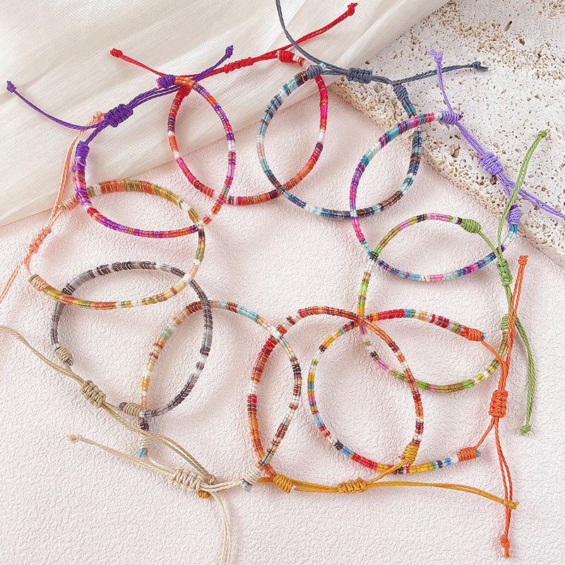 Woven Velvet-Finish Flat Wide Bracelet S5P619