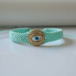 Load image into Gallery viewer, Ethnic Evil Eye Braided Cuff Adjustable  S5P212