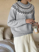 Load image into Gallery viewer, Round Neck Long Sleeve Pullover Sweater N6H306