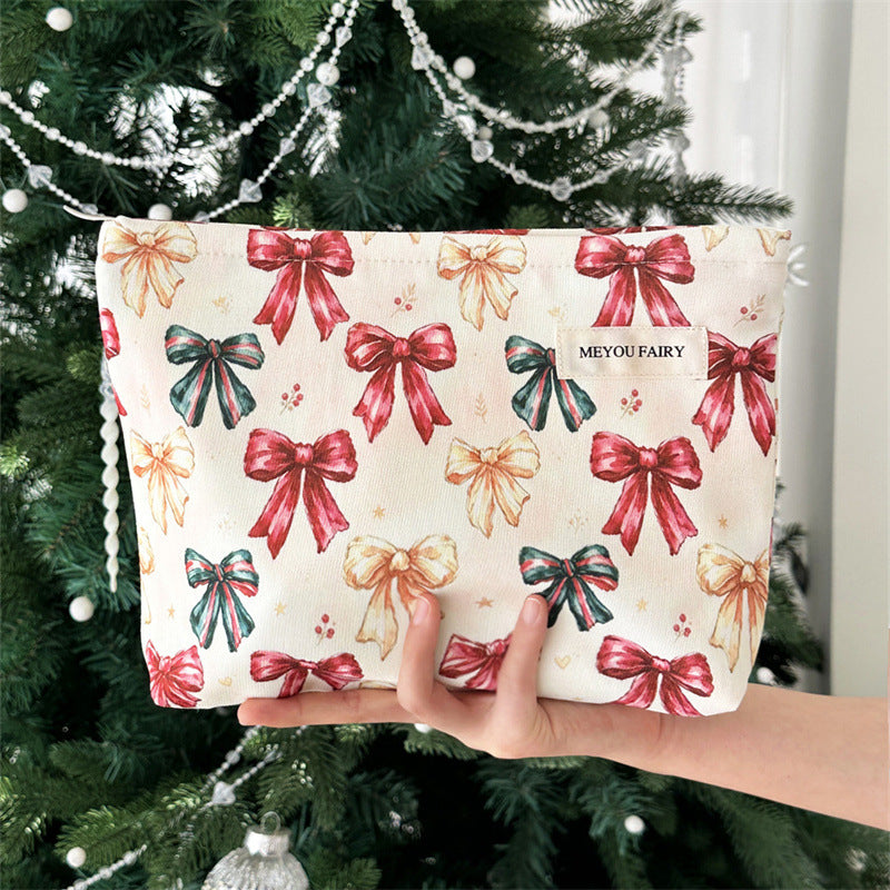 Womens Christmas Print Polyester Cosmetic Bag N6K107