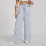 Load image into Gallery viewer, Striped Relaxed Fit Drawstring Pants Women N6D148