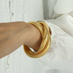 Load image into Gallery viewer, Triple Helix Bangle Titanium Steel Vacuum Ion Plated S5P084