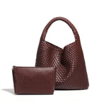 Load image into Gallery viewer, Women's PU Woven Bucket Tote Bag N6J156