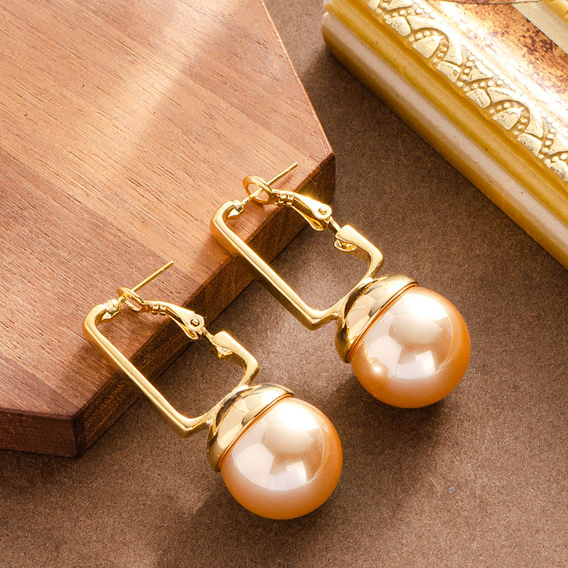 High-Luster Pearl Stud Earrings Women N6H206