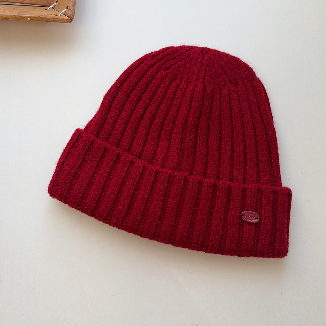 100 Percent Wool Solid Color Knit Beanie N6K285