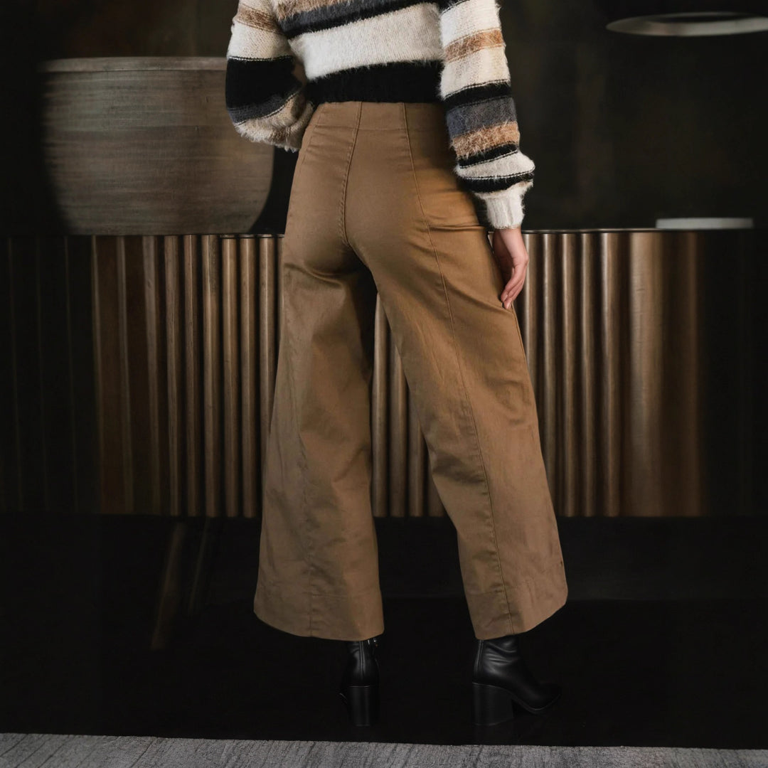 Cargo Wide Leg Pants Women Brown N5A094