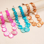 Load image into Gallery viewer, Womens Gradient Shell Beaded Necklace N6K187