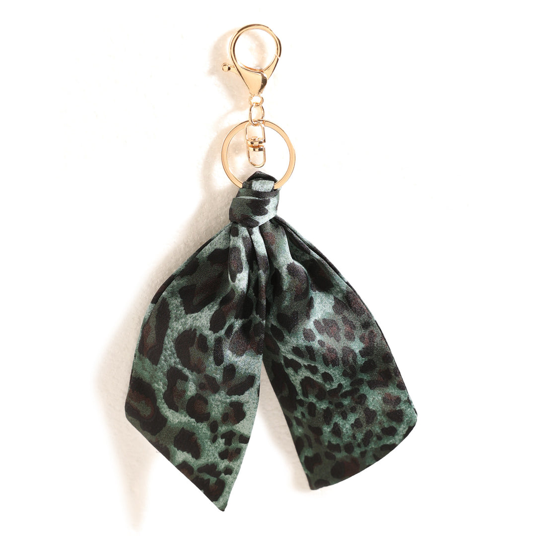 Leopard Print Fabric Keychain Bag Charm Car Ornament N6G117
