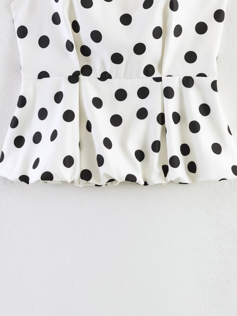 Polka Dot Backless Halter Tube Top Women N6D125