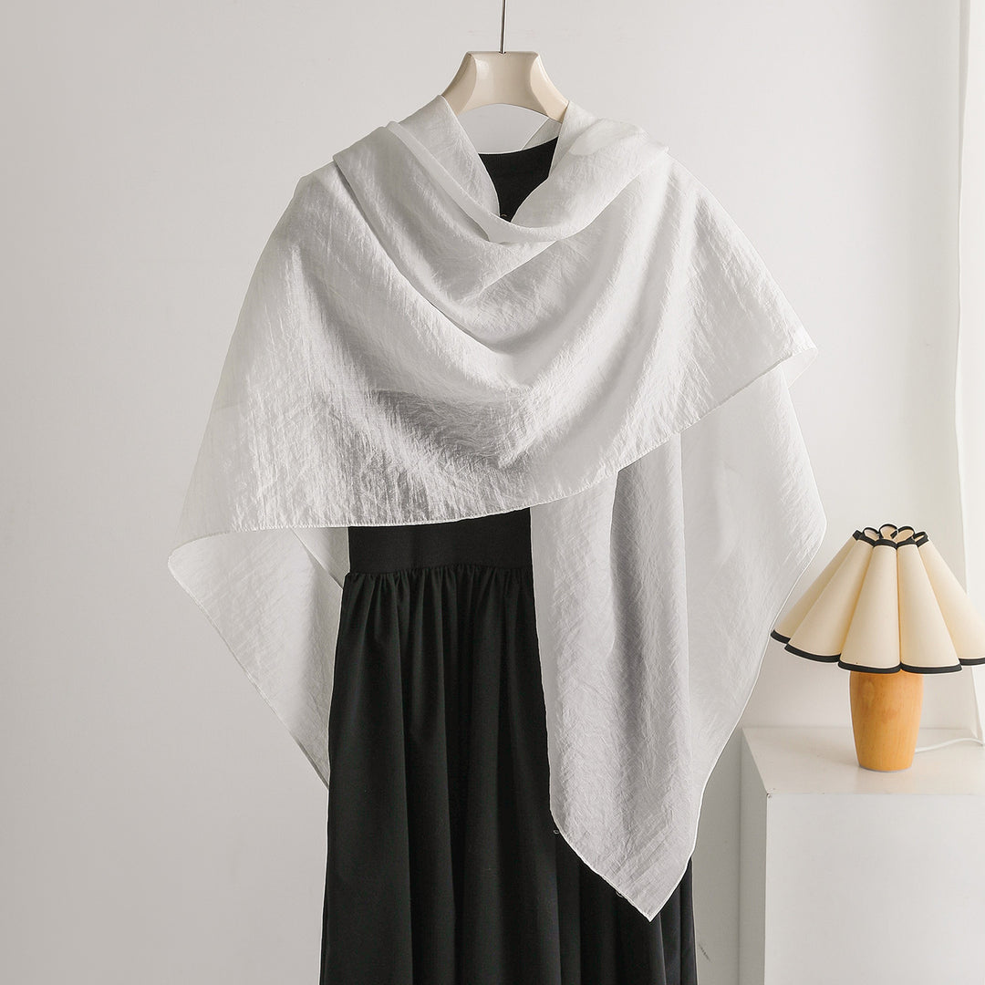 Tencel Sun Protection Square Scarf 140cm Pure Solid N6G226