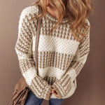 Load image into Gallery viewer, Block Print Sweater Mid Weight Khaki N5Z882
