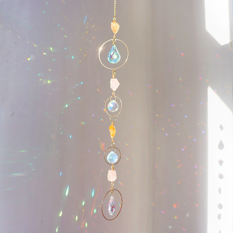 Prosperity Amethyst Citrine Sun Catcher Hanging Decor N6F297