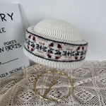 Load image into Gallery viewer, Fair Isle Jacquard Knit Pillbox Hat Women N6G212