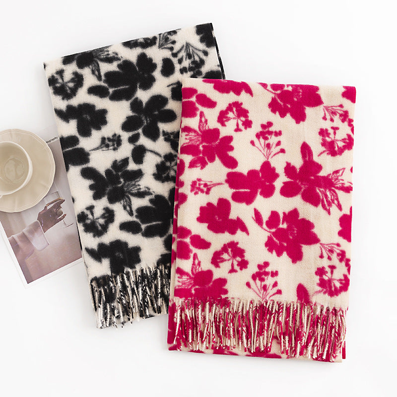 Printed Faux Cashmere Wrap  M5A181