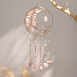 Load image into Gallery viewer, Simple Rainbow Clear Quartz Moon Wind Chime N6F302