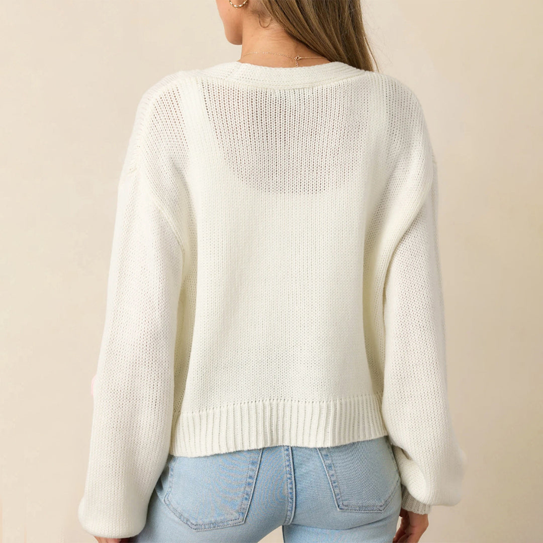3D Strawberry V Button Cardigan Long Lightweight N5Z698
