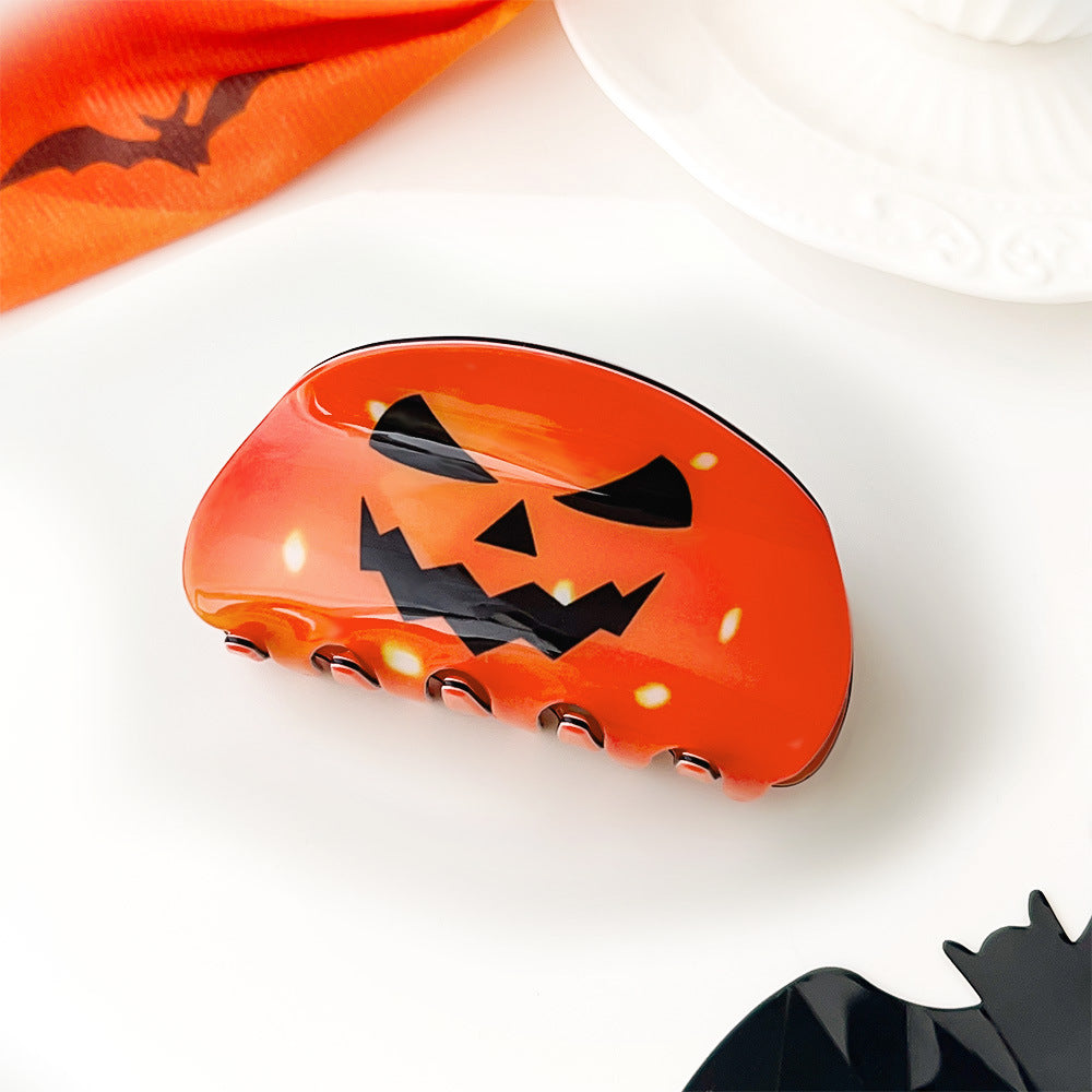 Halloween Ghost Pumpkin Acrylic Claw Clip S5P539