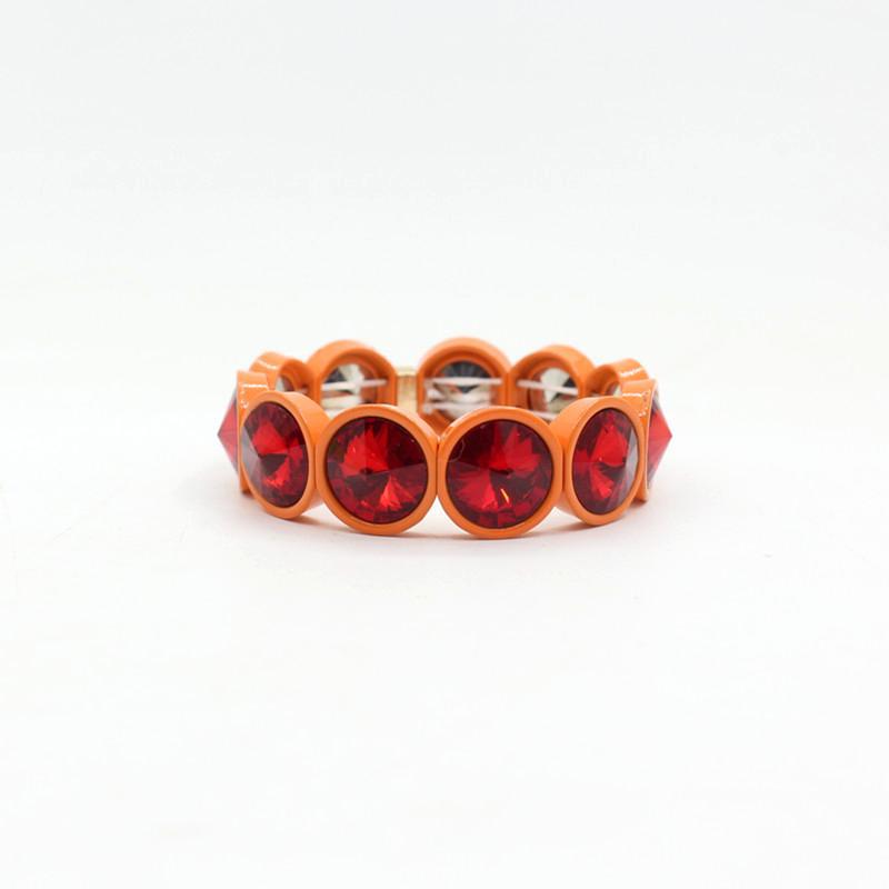 Enamel Flower Bangle Color Crystal Glass Stove S5P031